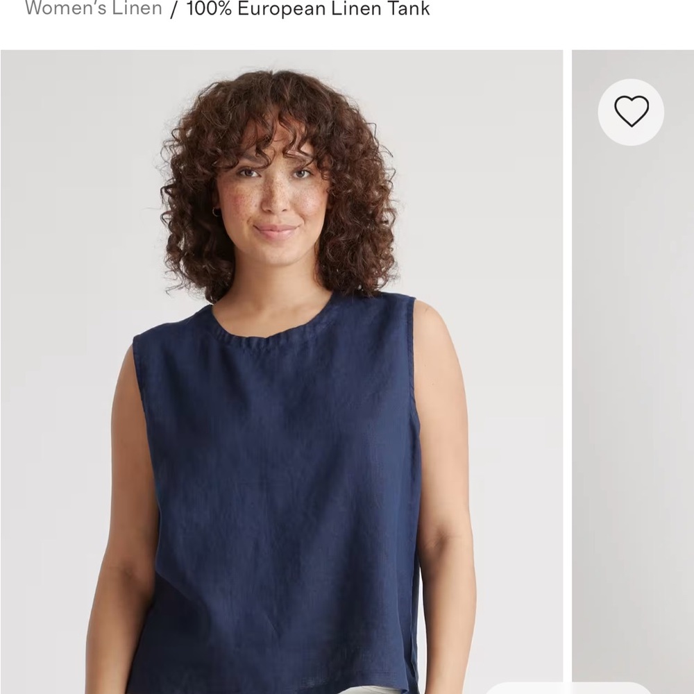 Quince Deep Navy Linen Tank Top